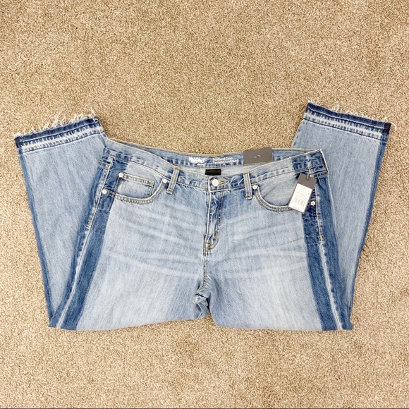 Mossimo Supply Co. Denim - O291 Mossimo Striped Contrast Crop Boyfriend Jeans Mossimo Supply Co. Denim - O291 Mossimo Striped Contrast Crop Boyfriend Jeans